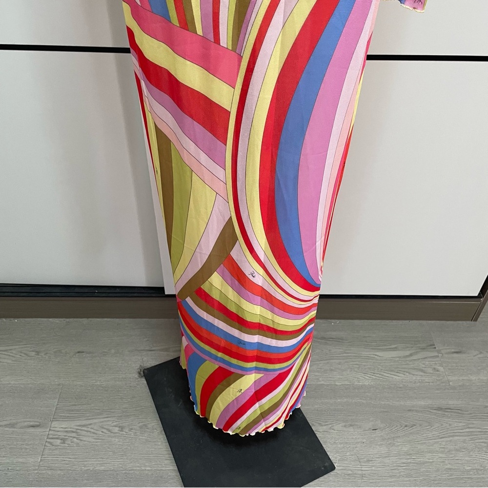 Emilio Pucci Multicolor Spiral Long-Sleeve Maxi Dress - Picture 6 of 9
